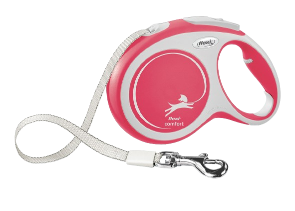 Flexi - Rullebånd New Comfort Tape, 8 m, L, maks 50 kg, rød - Hund - Dyrekassen.no