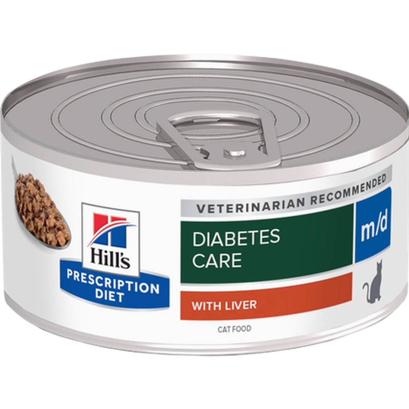 Hill's Prescription Diet Feline - m/d Diabetes/Weight Minced Original Canned - Wet Cat Food 156 g x 24 - Katt - Helse og pels - Hygiene - Kattemat -