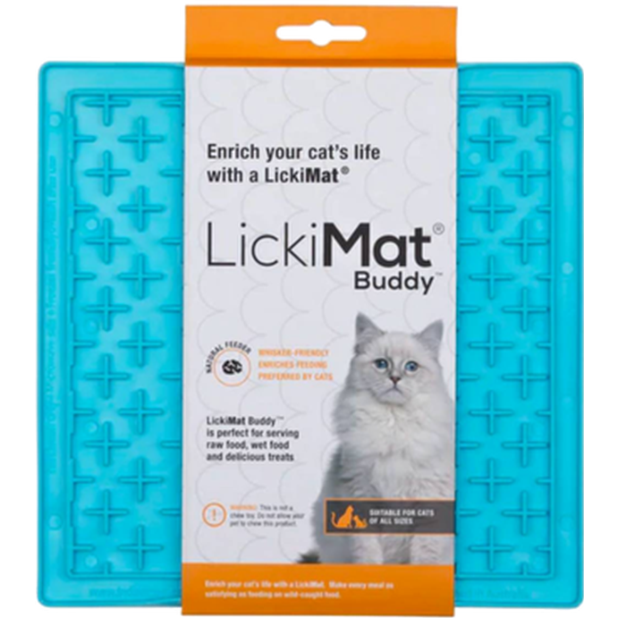 LickiMat - Cat Classic Buddy Blå 20 x 20 cm - Katt - Helse og pels - Hygiene - Kattens Matplass - Dyrekassen.no