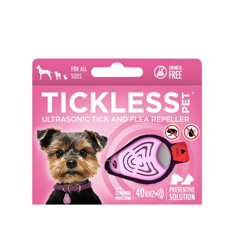 Tickless - Flått- og loppeavviser med ultralyd for kjæledyr Rosa - Hund - Hundens Apotek - Flått - Dyrekassen.no