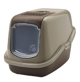 Katteboks Nestor varm grå-sjokoladebrun 56x39x38cm