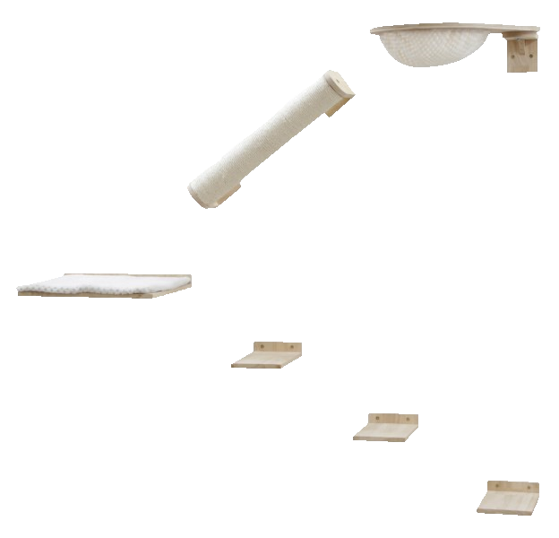 KerblPet - Klatrevegg Rocky Beige/Hvit - Katt - Matplassen - Automater - Kloretønner - Dyrekassen.no