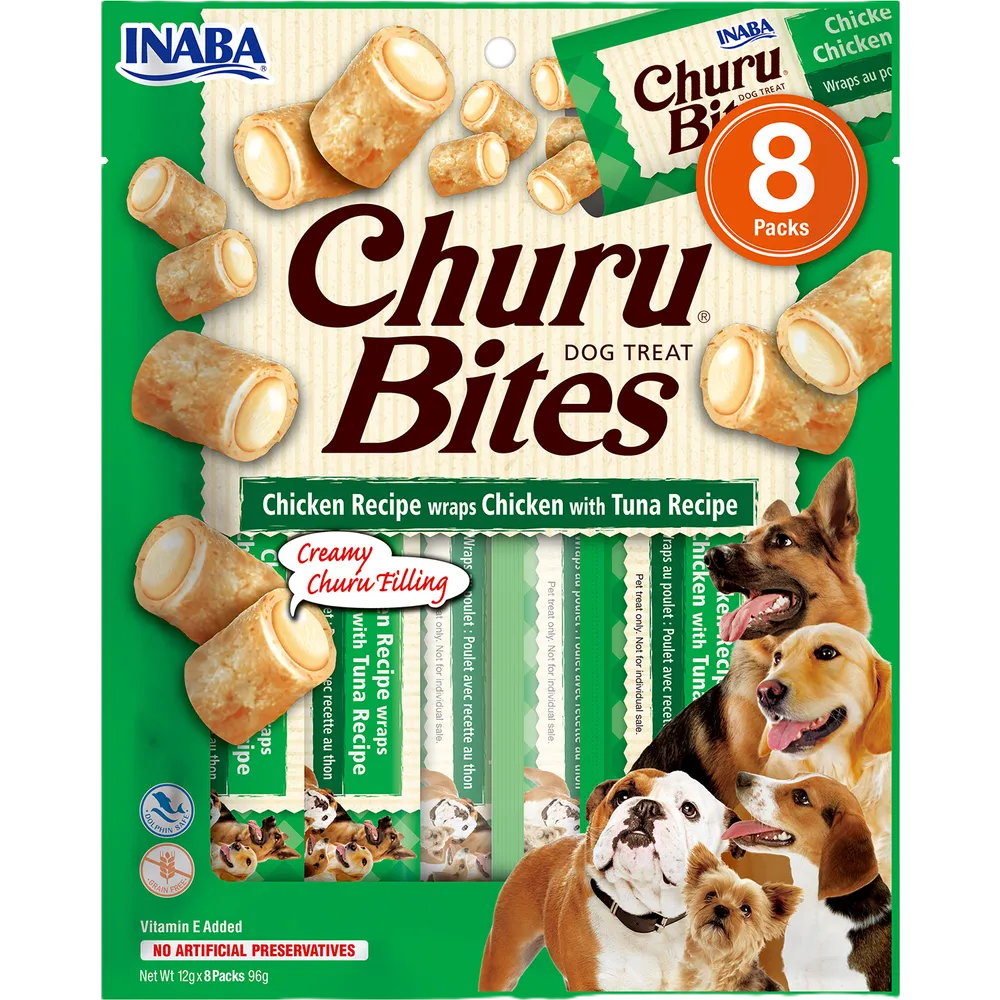 Churu Dog Bites Chicken Wraps With Tuna 12 g x 8-pack