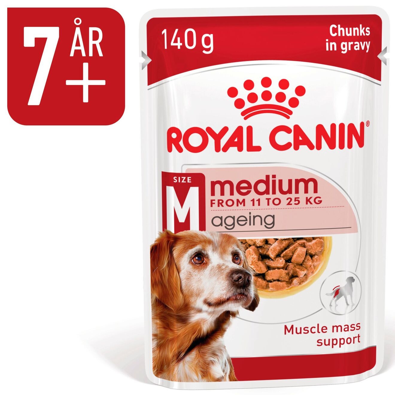 Royal Canin - Medium Ageing Gravy 10 x 140 g - Hund - Våtfôr - Dyrekassen.no