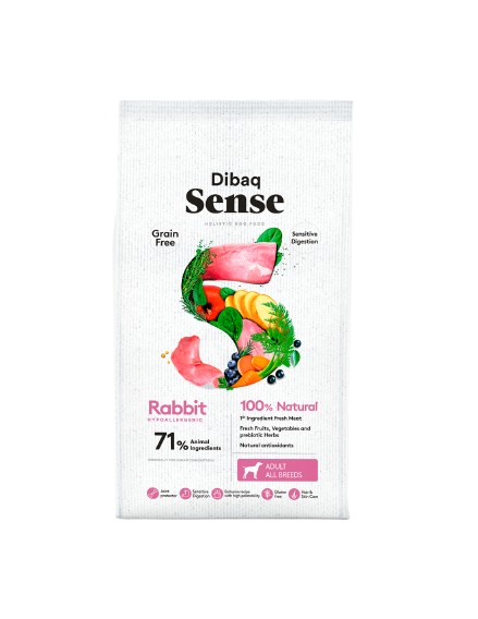 DIBAQ - Sense Dog Grain Free Rabbit Sensitive 2 kg - Hund - Hundefôr - Dyrekassen.no