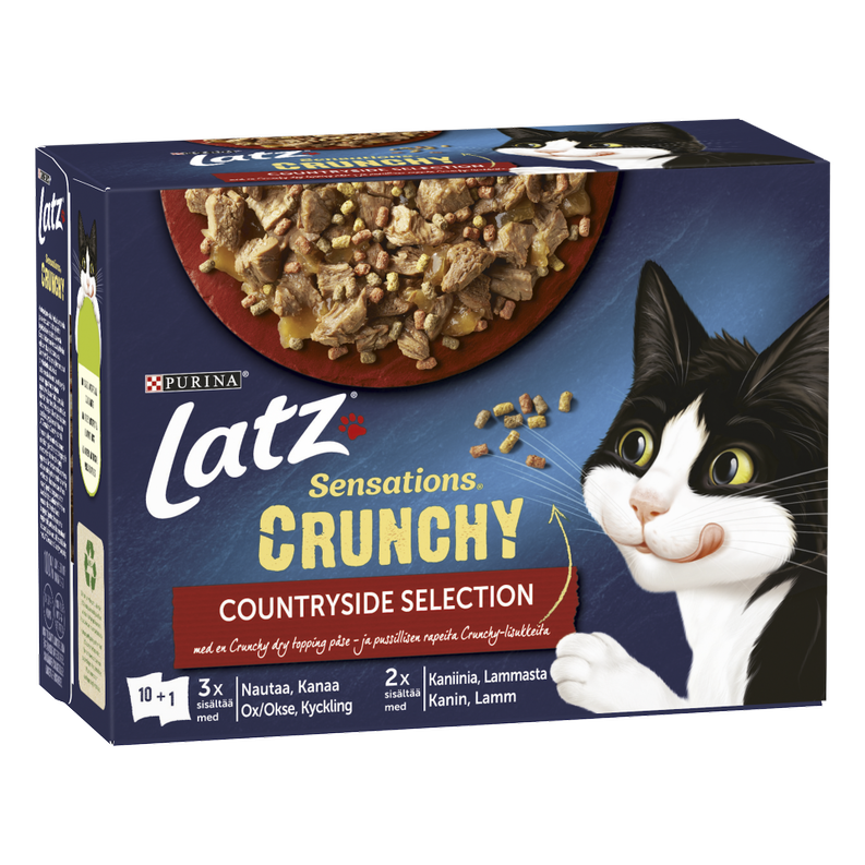 Purina Latz - Latz Sensations Crunchy Countryside i gelé 10x85 g - Katt - Helse og pels - Kosttilskudd - Våtfôr - Dyrekassen.no