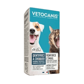 Vetocanis - Kattetannkrem til å tygge hvit 30-pakning - Katt - Helse og pels - Hygiene - Poter og klør - Flåttmiddel til katt - Dyrekassen.no