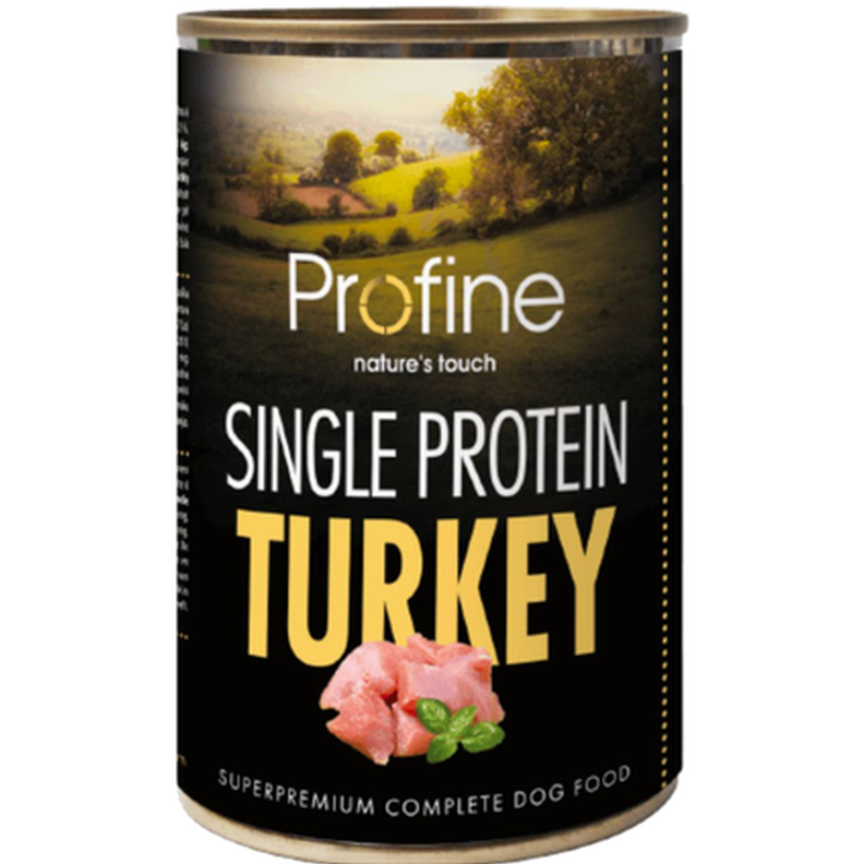 Profine - Dog Single Protein Kalkun 400g x 6 - Hund - Våtfôr - Dyrekassen.no