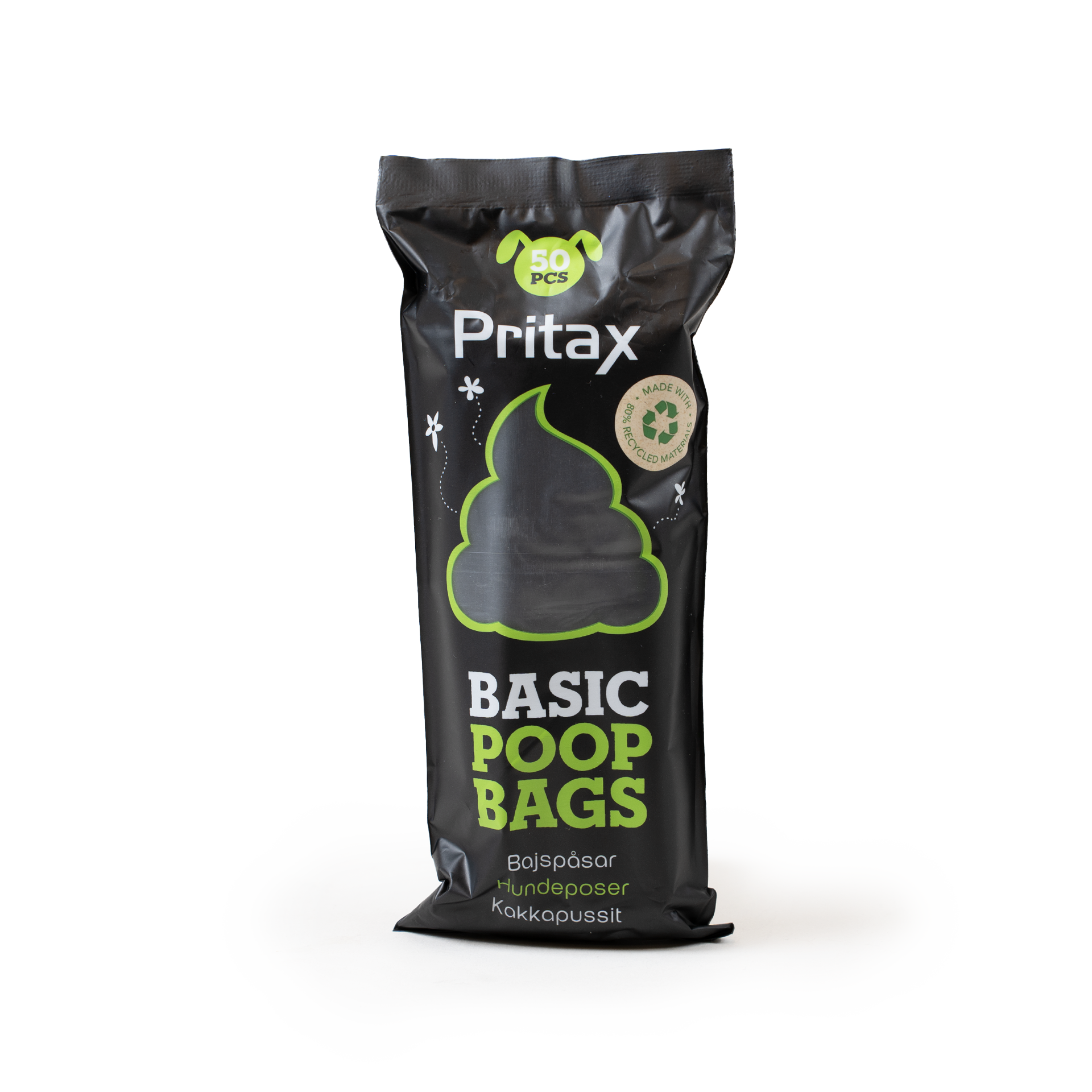 Pritax - Bæsjeposer Basic 50-p Svart - Hund - Dyrekassen.no