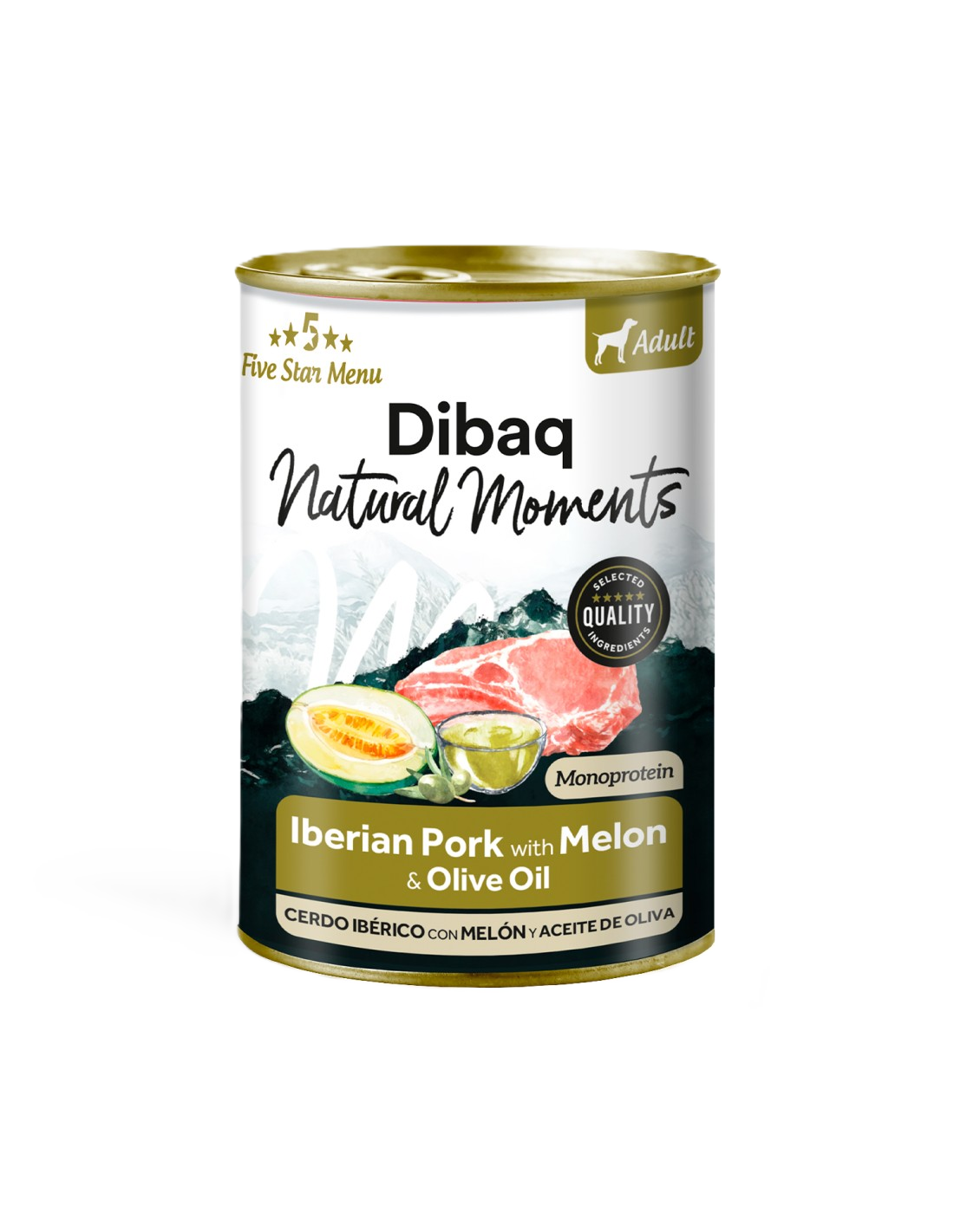 DIBAQ Natural Moments Dog Adult Iberian Pork With Melon 380gr