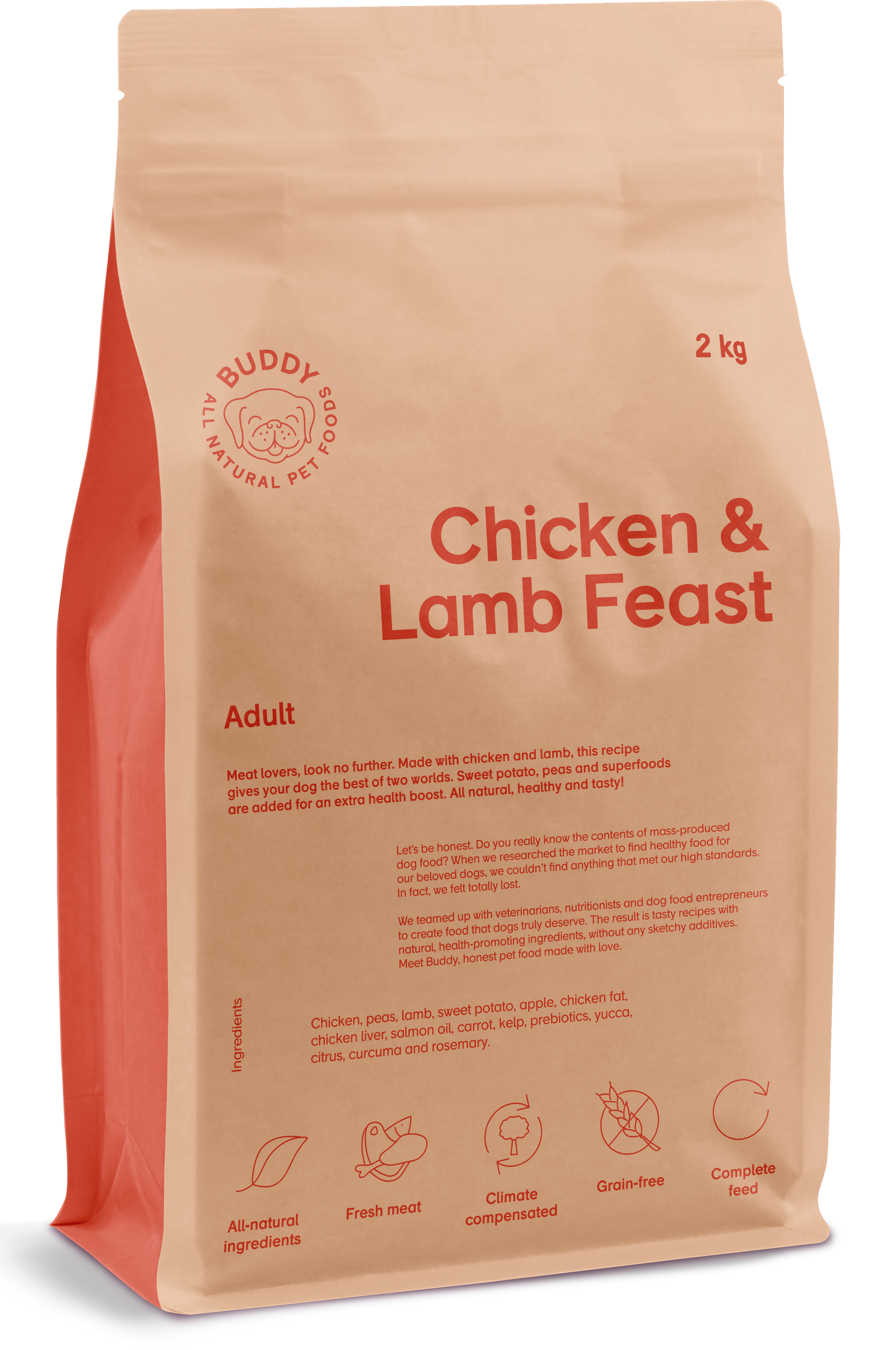 Buddy Pet Foods Kylling- og lammemåltid