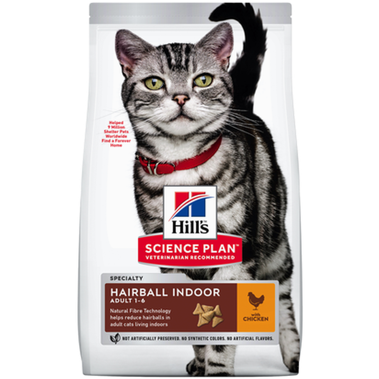 Hills Science Plan - Hills Science Plan Feline Adult Hairball Indoor Chicken - Dry Cat Food 10 kg - Katt - Helse og pels - Kosttilskudd - Tørrfôr -