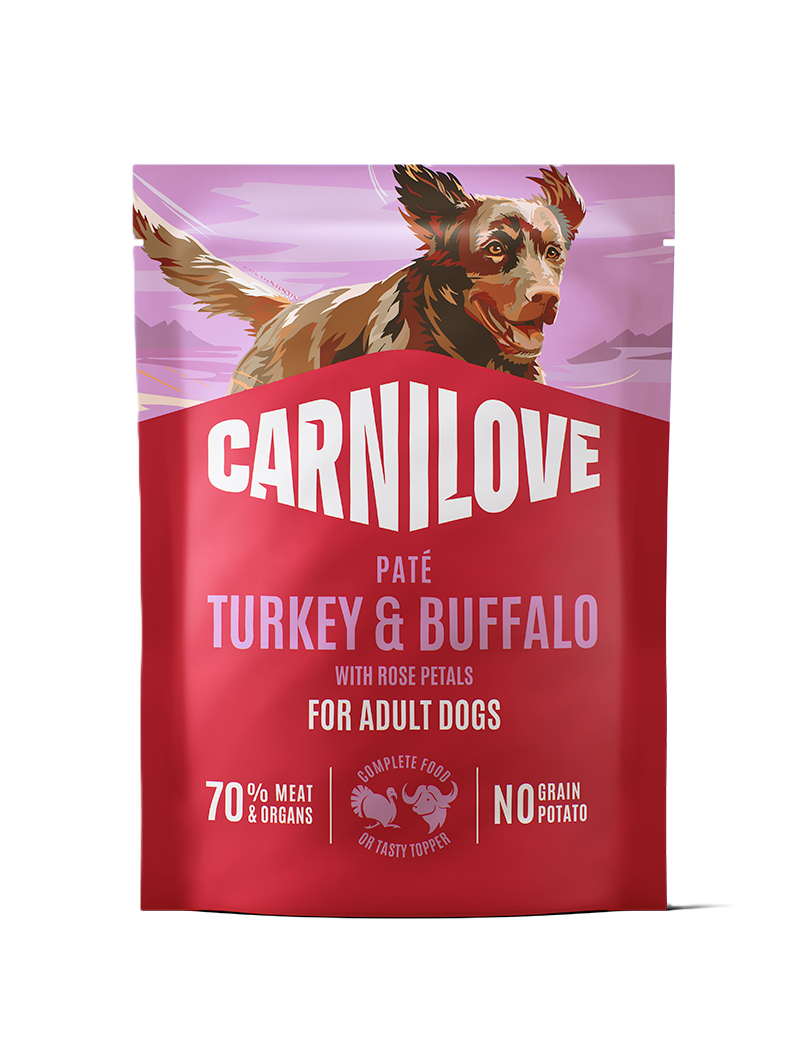 Carnilove Dog Pouch Paté Turkey & Buffalo with Rose Petals 300g