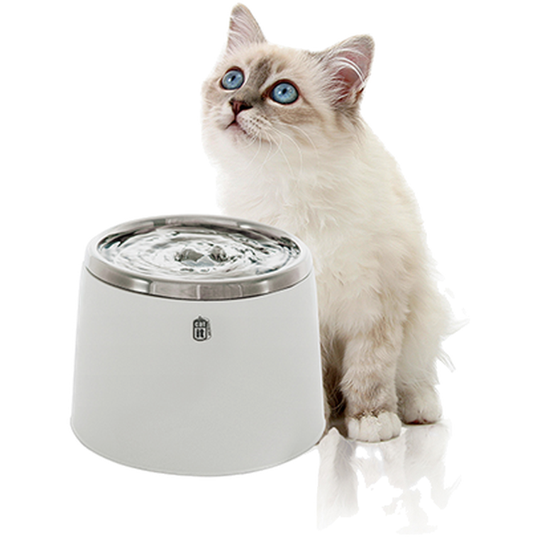 Catit - Fresh & Clear drikkefontene 2L rustfritt stål hvit 2 L - Katt - Helse og pels - Hygiene - Kattens Matplass - Drikkefontener - Dyrekassen.no