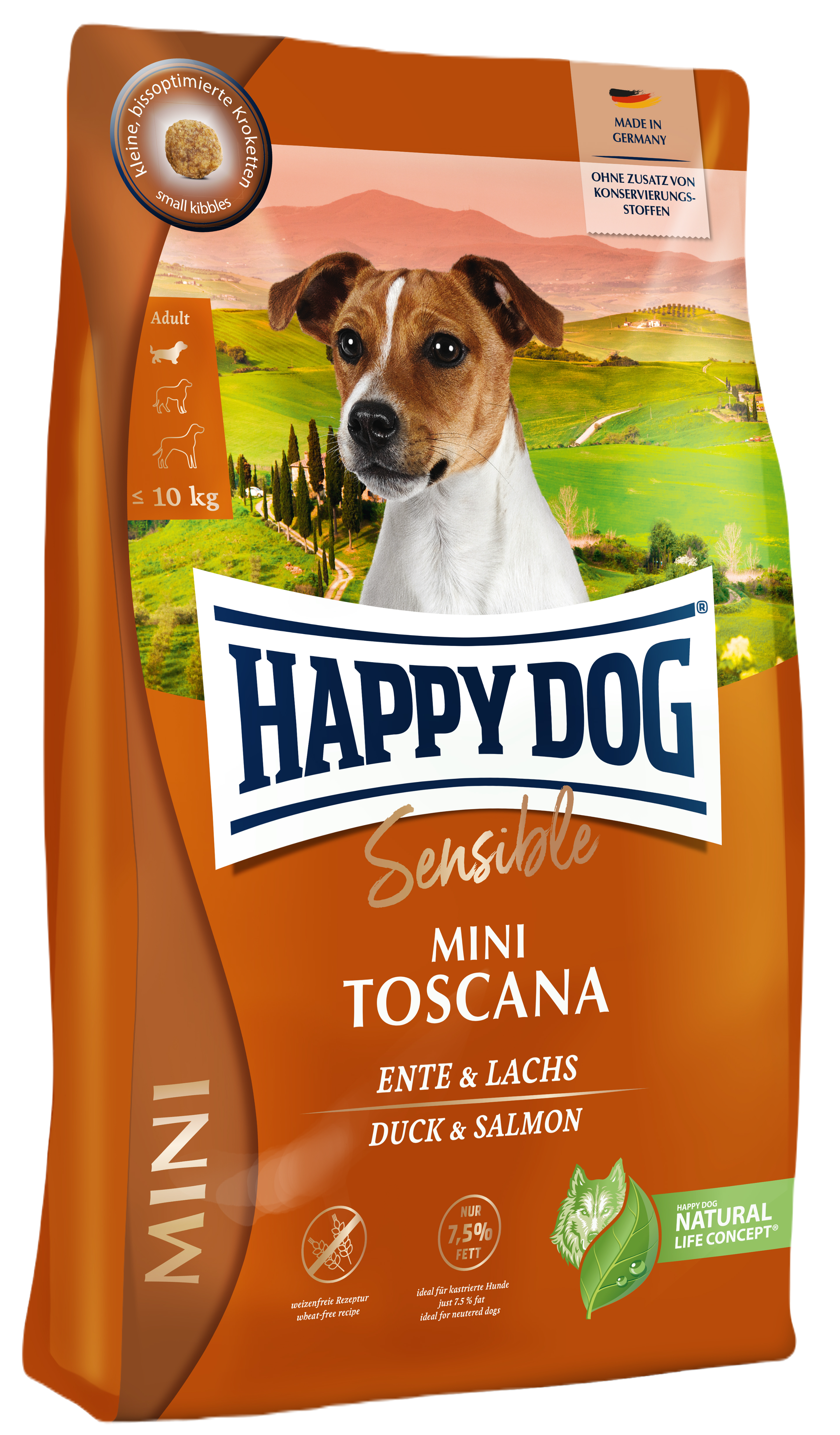 Happy Dog - Sensible Mini Toscana And og laks 300 g - Hund - Hundefôr - Dyrekassen.no