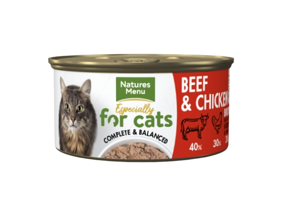 Våtfôr for katt Oksekjøtt og kylling 85 g