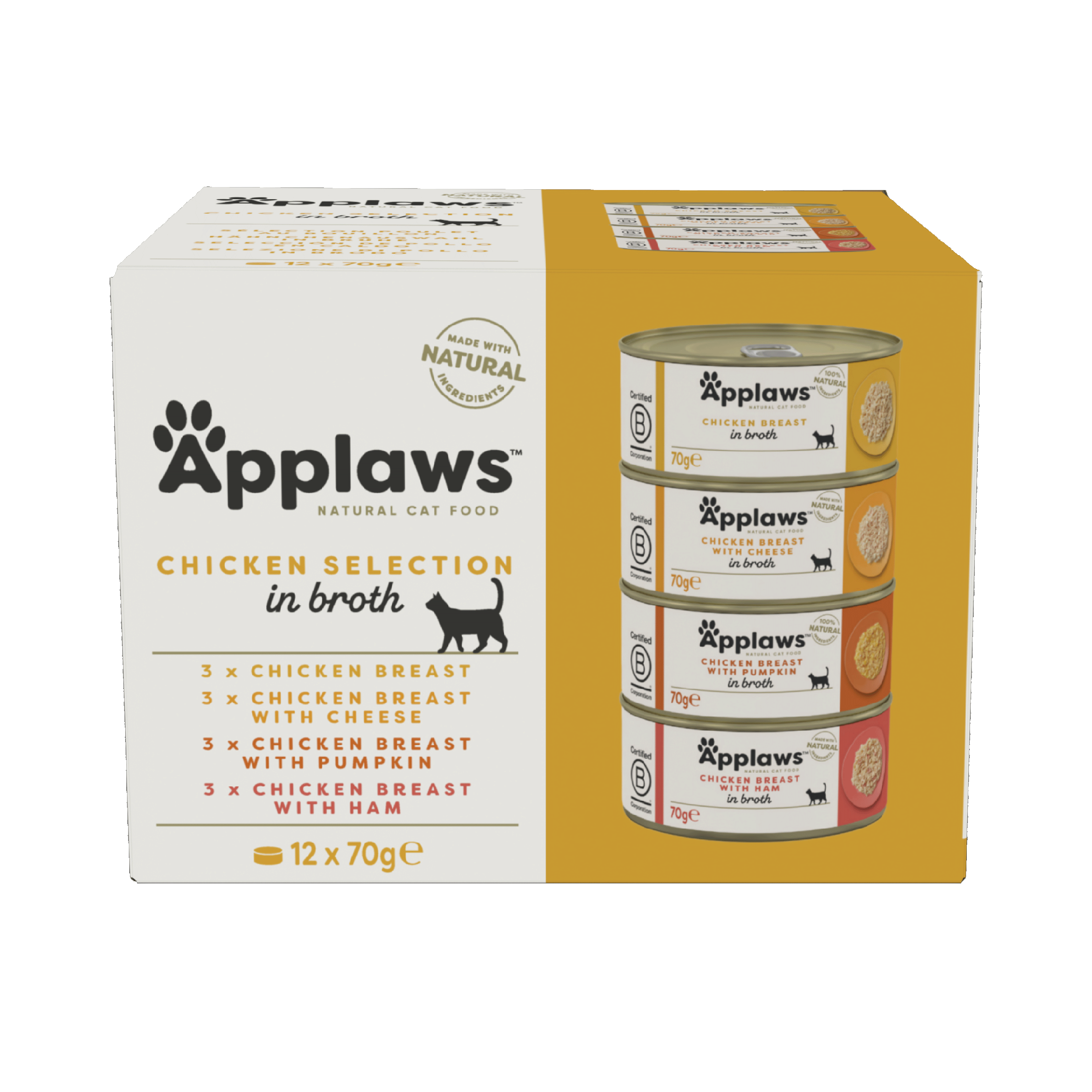 Applaws - Cat Tin Chicken Collection 12 x 70 g - Katt - Helse og pels - Kosttilskudd - Våtfôr - Dyrekassen.no