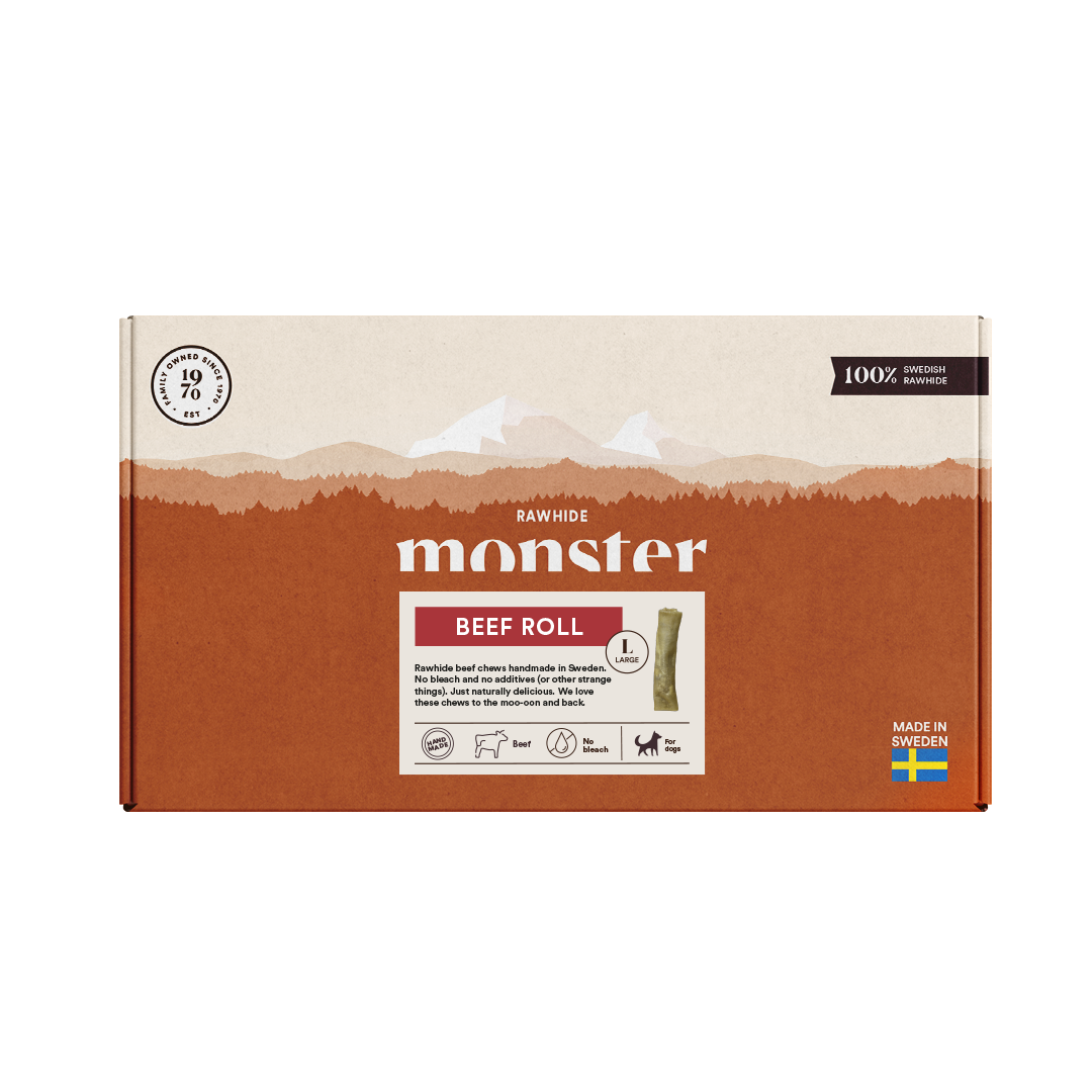 Monster Pet Food Rawhide Beef Roll Stor eske 5 stk.