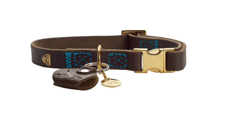 Hundehalsbånd Sansibar i kuskinn mørk brun M