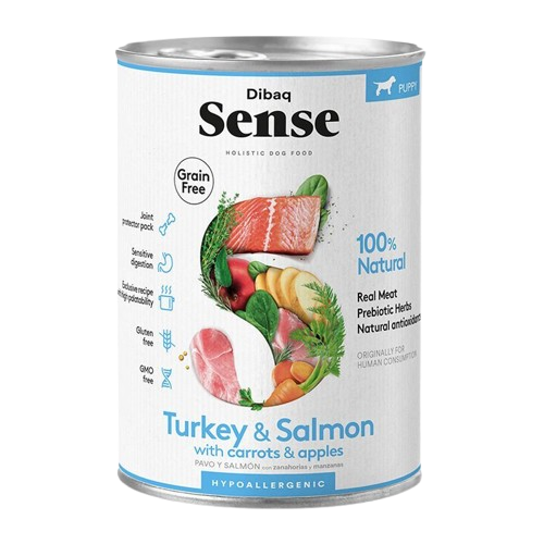 DIBAQ - Sense grain Free Salmon & Turkey Puppy 380 gr - Hund - Hundefôr - Dyrekassen.no