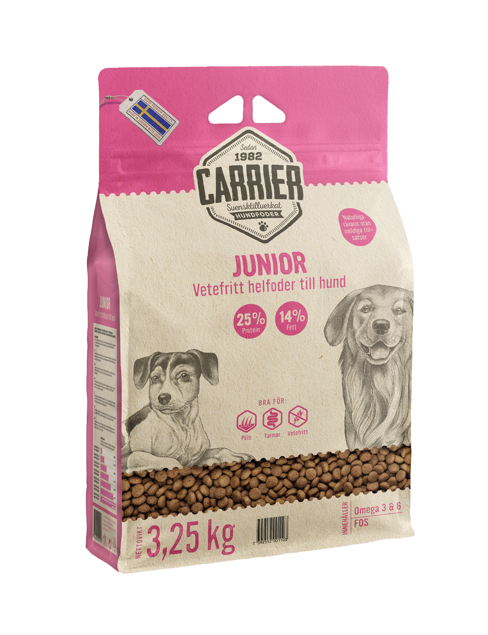 Carrier - Junior 3,25 kg - Hund - Tørrfôr - Dyrekassen.no