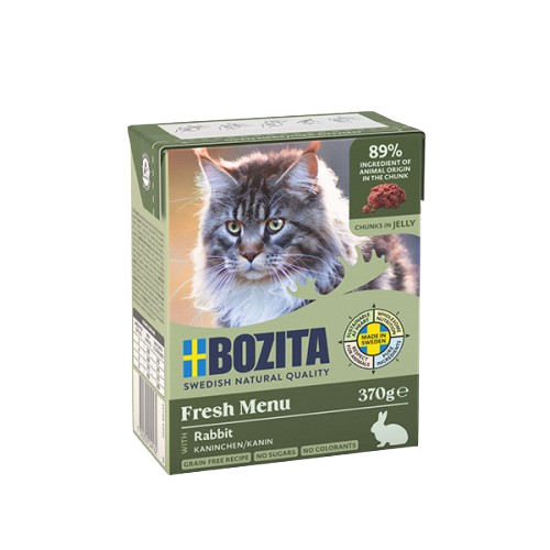 Bozita Katt - Ekstra kanin i gelé 370 g - Katt - Helse og pels - Kosttilskudd - Våtfôr - Dyrekassen.no