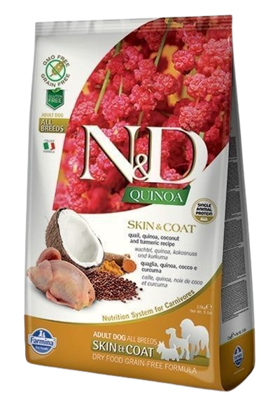 Farmina - Dog N&D Quinoa Skin & Coat Quail Adult All Breeds 7 kg - Hund - Tørrfôr - Dyrekassen.no