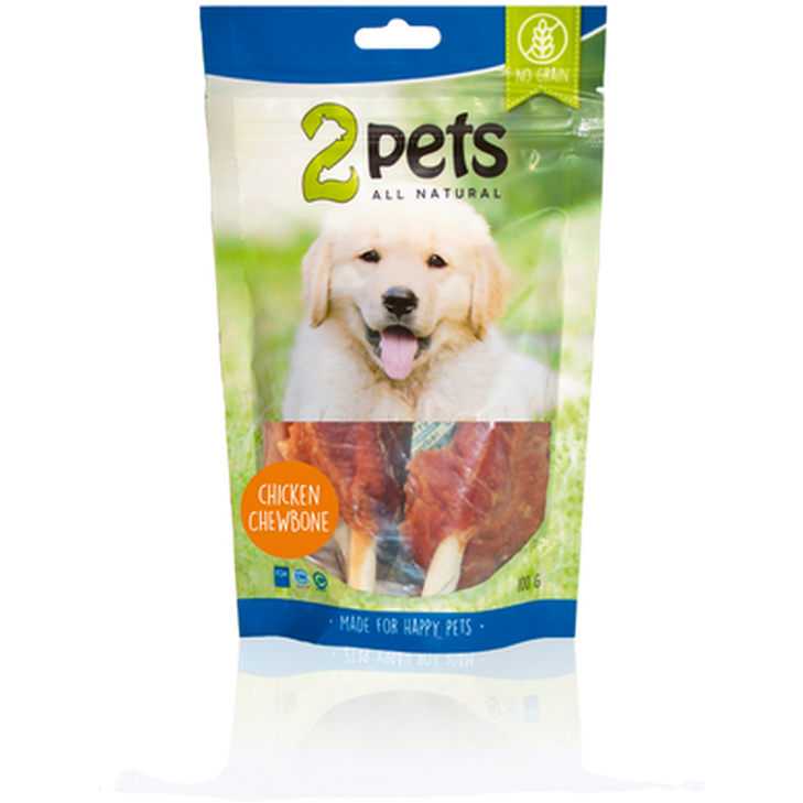 2 pets Dogsnack kyllingtyggebein 300 g