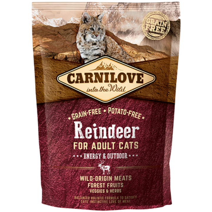 Carnilove - Cat Reindeer Energy & Outdoor 2 kg - Katt - Helse og pels - Kosttilskudd - Tørrfôr - Dyrekassen.no