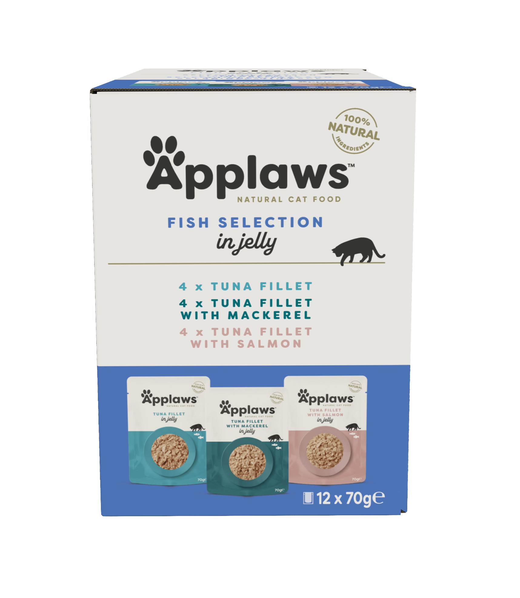 Applaws - Cat Pouches Fish Selection i gelé 12x70 g - Katt - Helse og pels - Kosttilskudd - Våtfôr - Dyrekassen.no