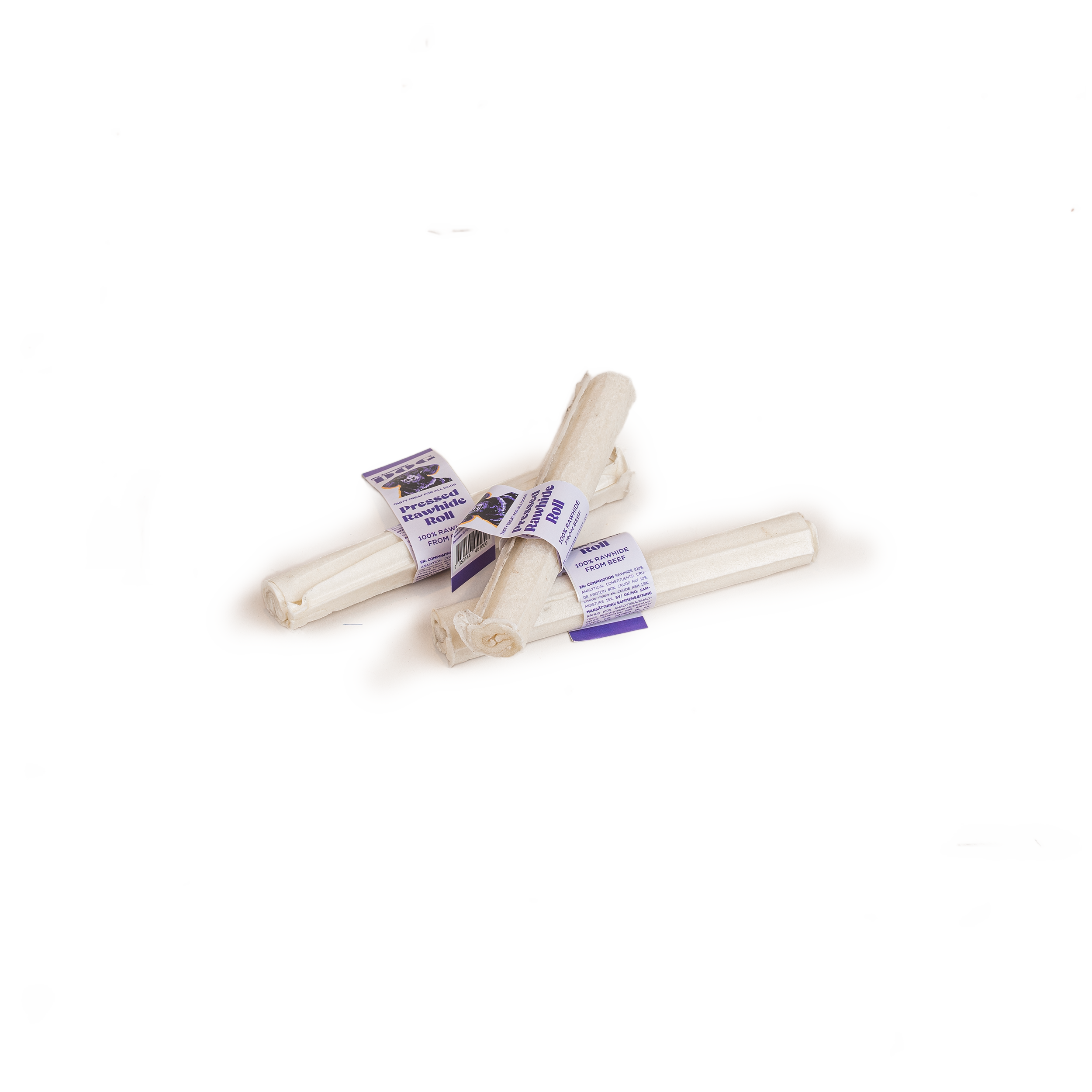 Presset råhud tyggerull 12 cm