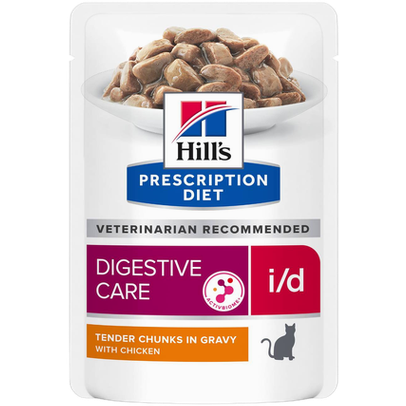 Hill's Prescription Diet Feline - i/d Digestive Care Chicken Pouch 12x85g - Katt - Helse og pels - Hygiene - Kattemat - Dyrekassen.no