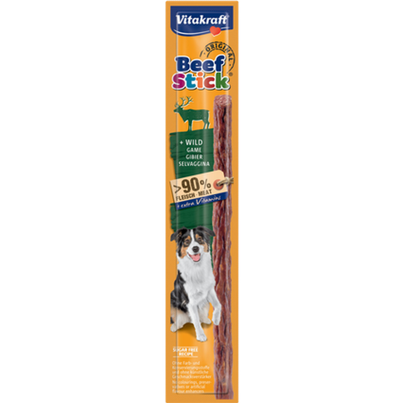Vitakraft - Beef-Stick Salami Wild 12 g - Hund - Hundegodteri - Dyrekassen.no