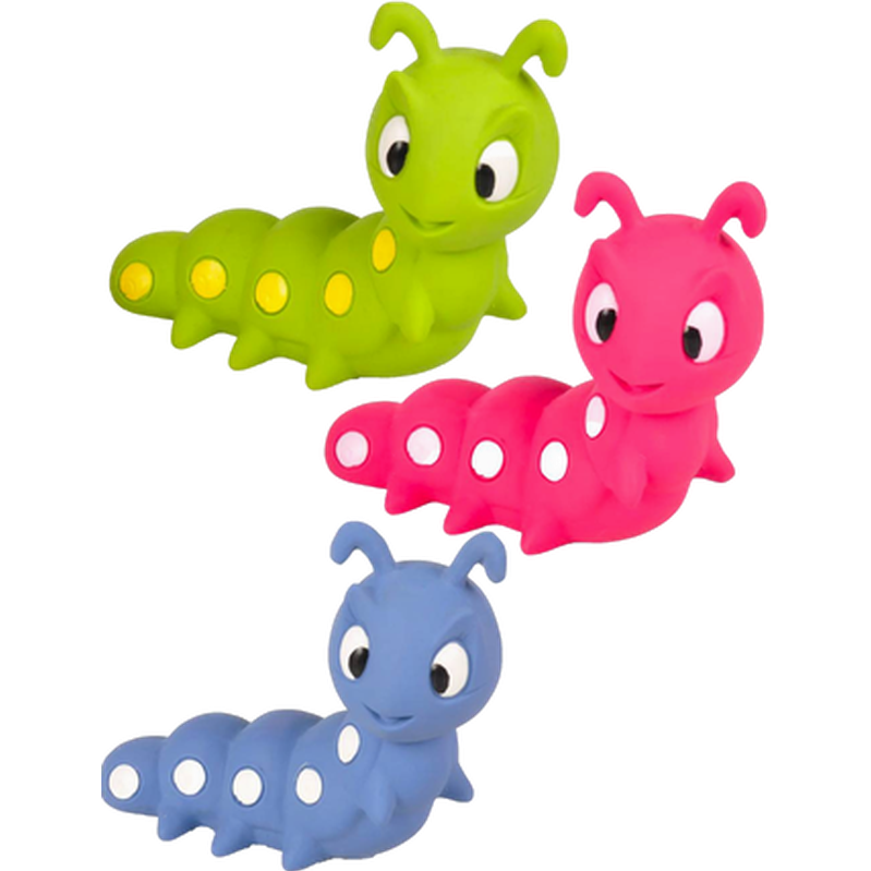 Hundeleketøy Latex Caterpillar Mix 15 cm