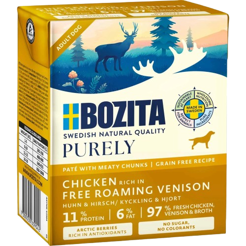 Bozita Hund - Purely Paté Hjortekjøtt 370 g - Hund - Våtfôr - Dyrekassen.no