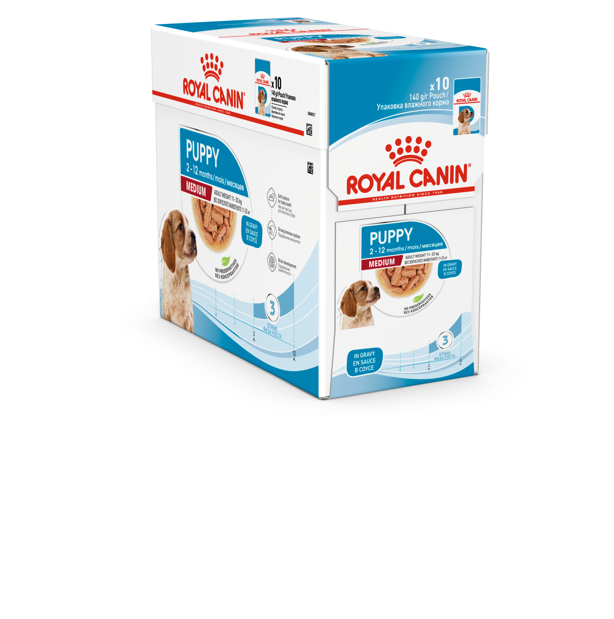 Royal Canin - Medium Puppy Våtfôr for valp 140 g x 10 stk - Hund - Våtfôr - Dyrekassen.no