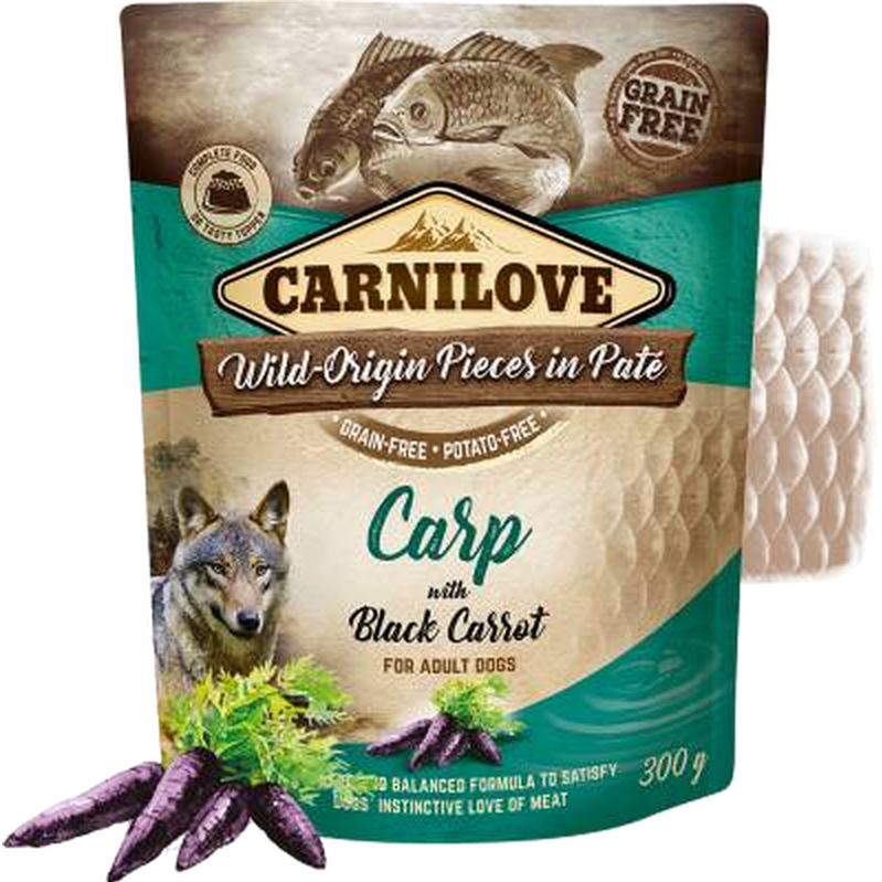 Carnilove - Dog Pouch Paté Karpe med gulrot 300 g - Hund - Våtfôr - Dyrekassen.no