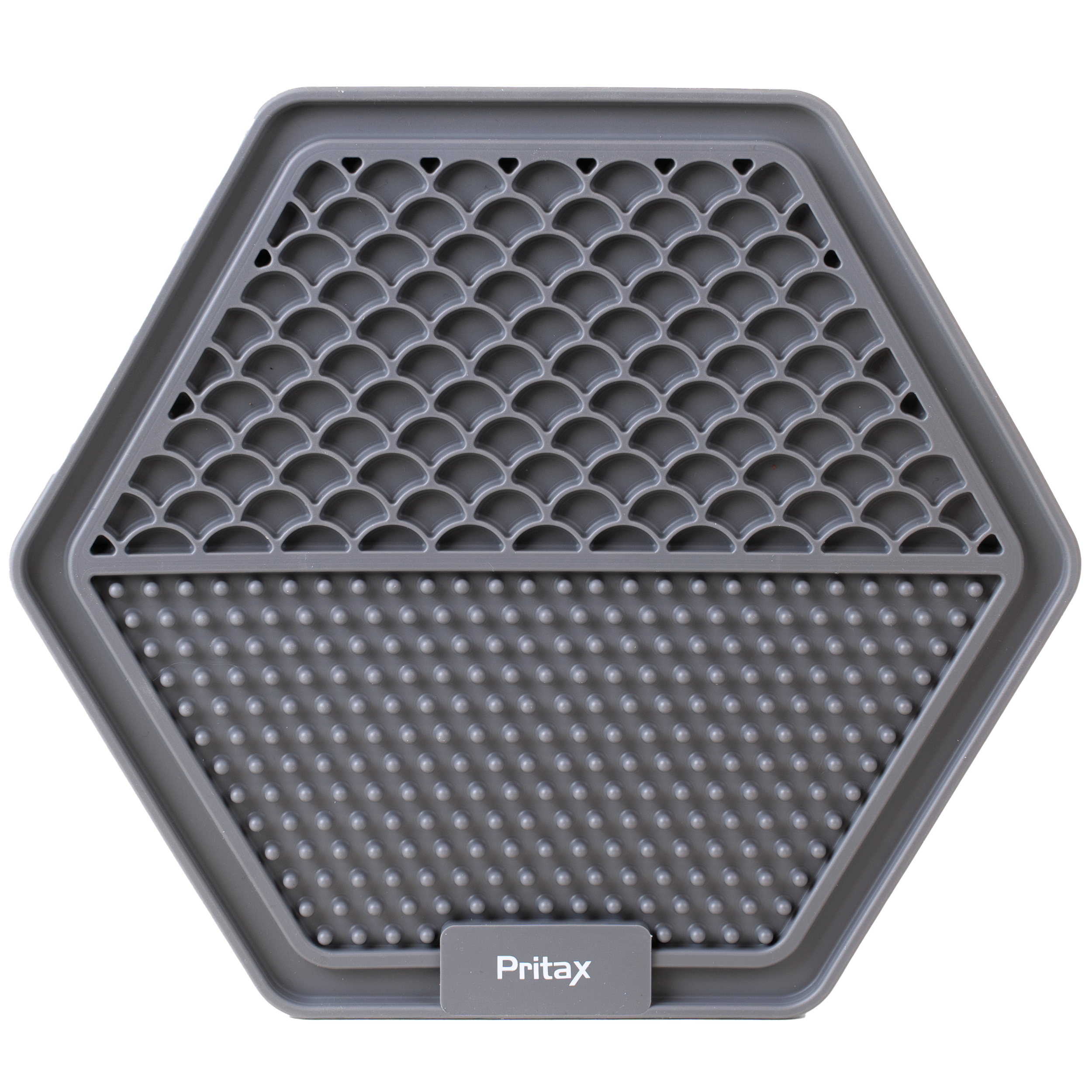 Slikkematte Hexagon, 22 cm, grå