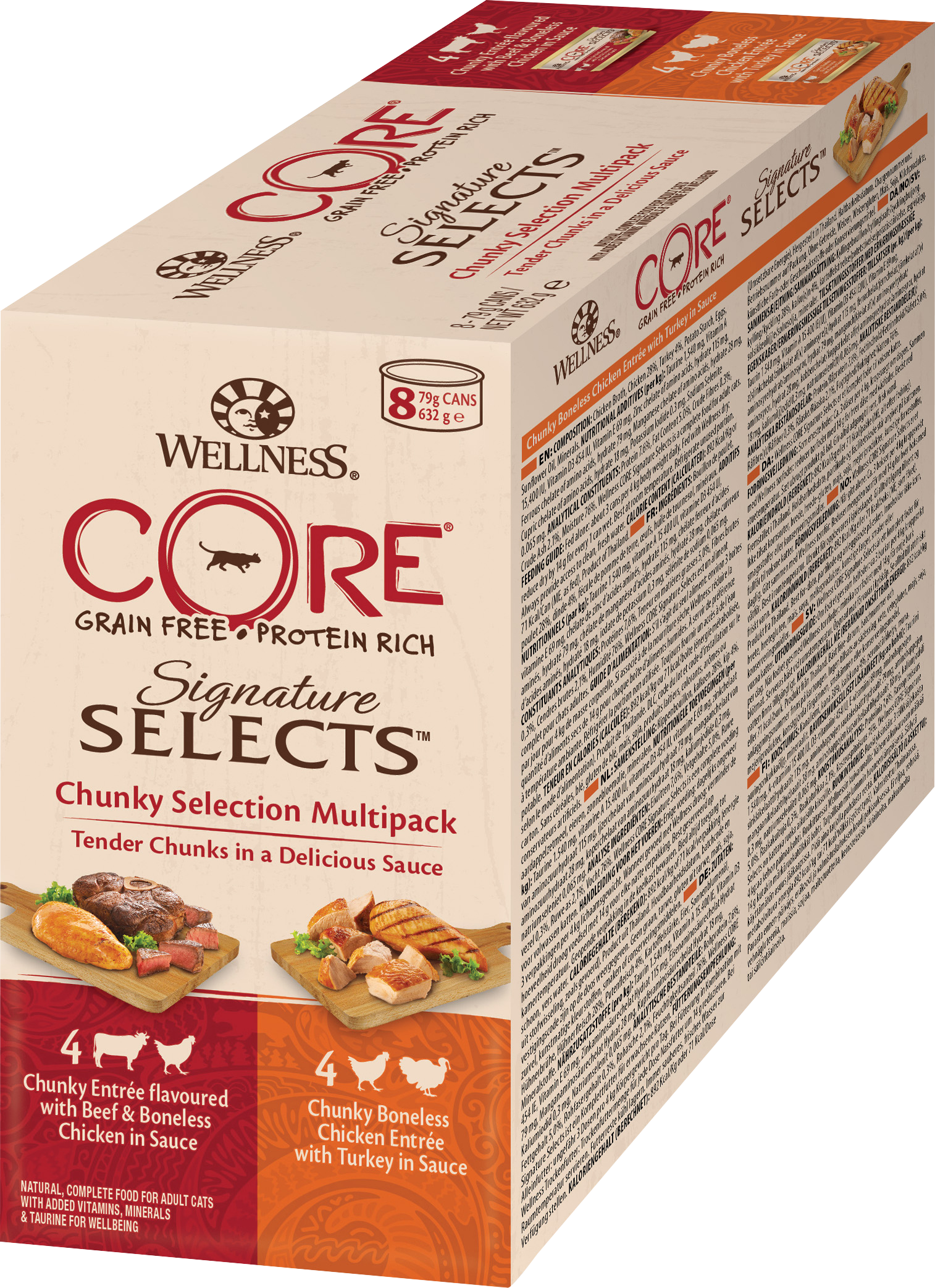 CORE Petfood - Signature Selects Chunky Selection Multipack 8x79g - Katt - Helse og pels - Kosttilskudd - Våtfôr - Dyrekassen.no