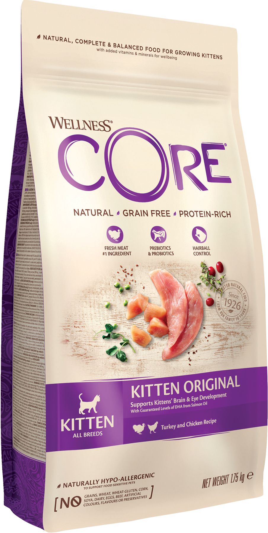 CORE Petfood - Kitten Original kylling og kalkun 1,75 kg - Katt - Helse og pels - Kosttilskudd - Tørrfôr - Dyrekassen.no