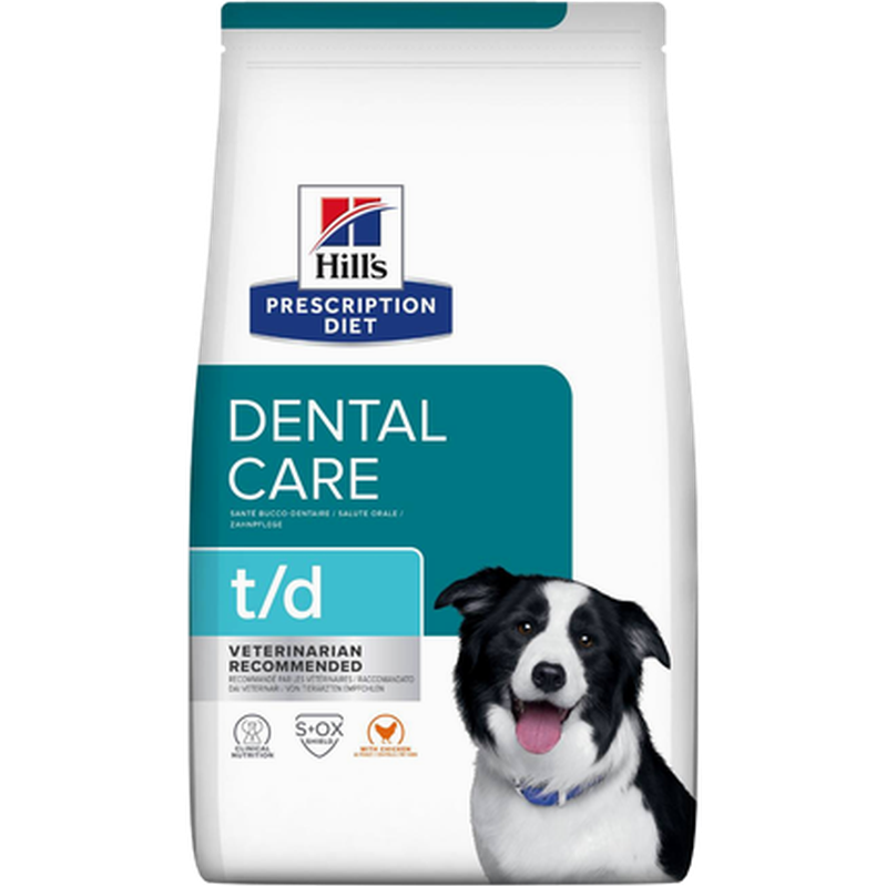 Hill's Prescription Diet Dog - t/d Dental Care 4kg - Katt - Helse og pels - Kosttilskudd - Veterinærfôr - Dyrekassen.no