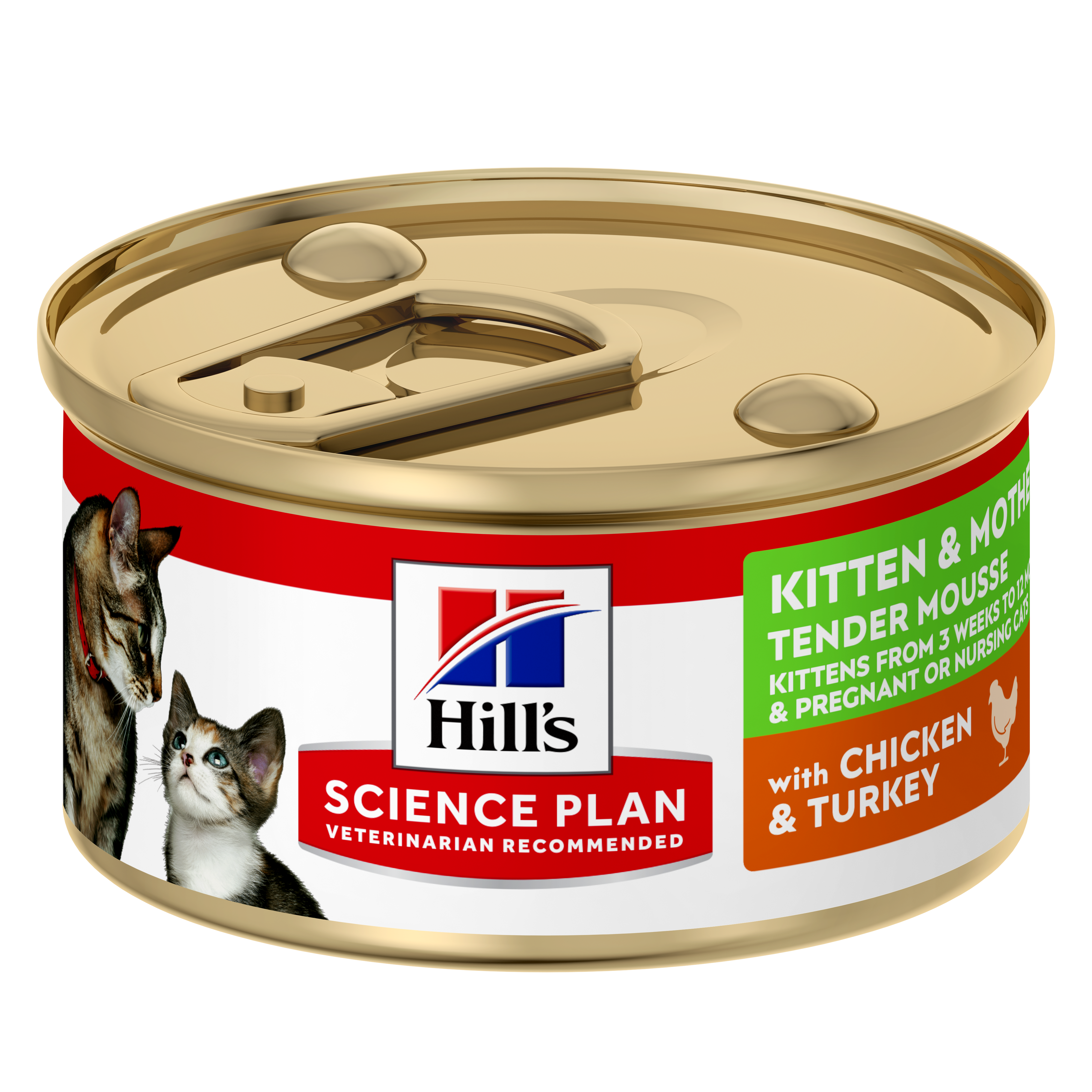 Hills Science Plan - Kitten Nutrition Mousse Chicken & Turkey Canned - Wet Cat Food 85 g x 24 - Katt - Helse og pels - Kosttilskudd - Våtfôr -