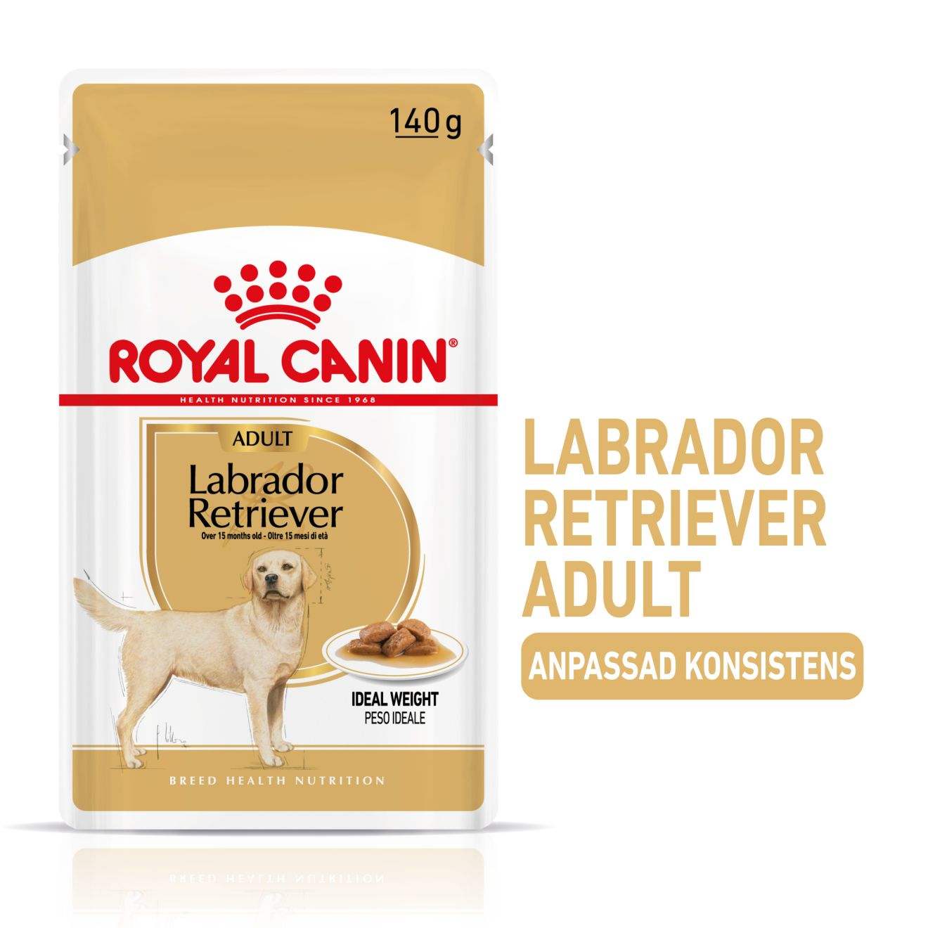 Royal Canin - Labrador Retriever Adult Gravy 10 x 140 g - Hund - Våtfôr - Dyrekassen.no