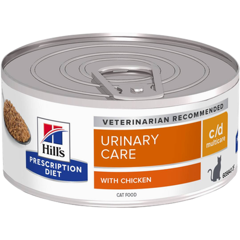 Hill's Prescription Diet Feline - c/d Multicare Minced Chicken Canned - Wet Cat Food 156 g x 24 - Katt - Helse og pels - Hygiene - Kattemat -