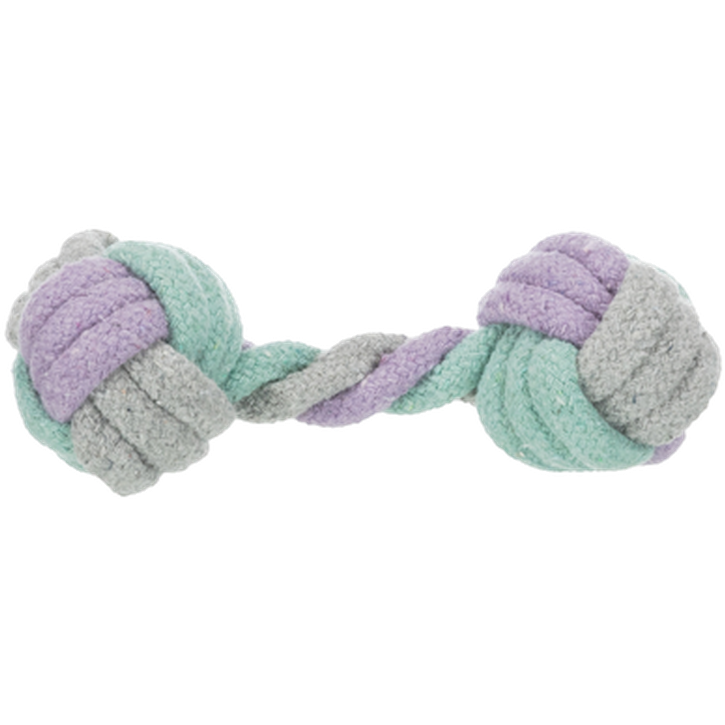 Trixie - Junior hantel i tau Light/Lilac/Mint Multicoloured 15 cm - Hund - Klær og dekken - Sokker og sko - Tyggeleker - Dyrekassen.no