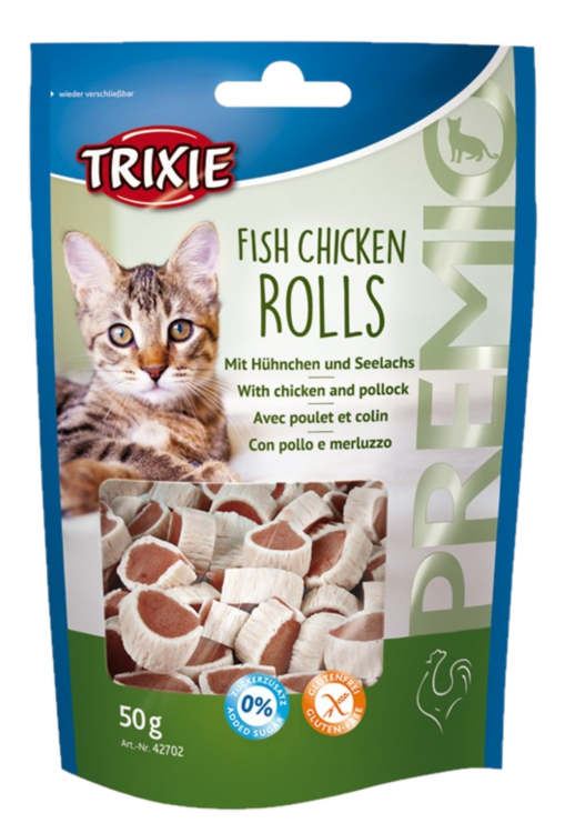 Trixie - Premio fiskekyllingruller 50 g - Katt - Helse og pels - Hygiene - Godbiter - Dyrekassen.no