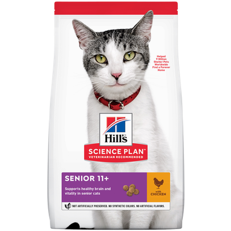 Hills Science Plan - Feline Senior 11+ Healthy Ageing Chicken - Dry Cat Food 1,5 kg - Katt - Helse og pels - Kosttilskudd - Tørrfôr - Dyrekassen.no