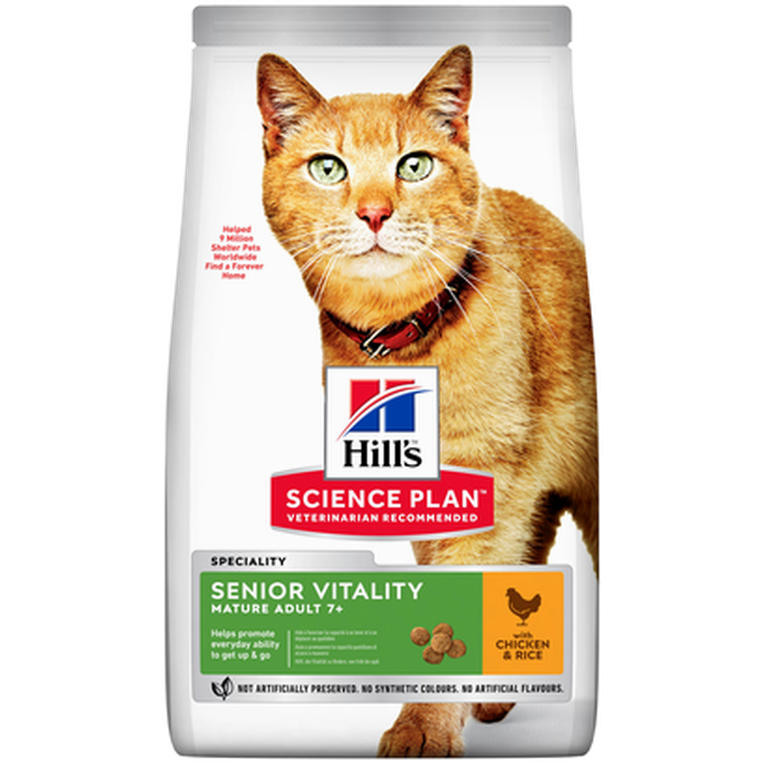 Hills Science Plan - Hills SP Feline Senior Vitality Adult 7+ Kylling 7 kg - Katt - Helse og pels - Kosttilskudd - Tørrfôr - Dyrekassen.no