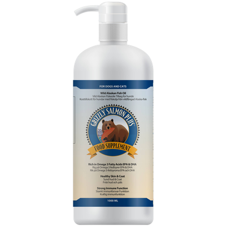 Grizzly - Grizzly Lakseolje Plus 500 ml - Hund - Hundens Apotek - Mage og tarm - Dyrekassen.no