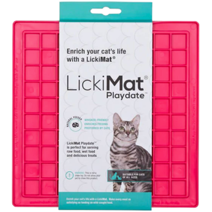 LickiMat - Cat Classic Playdate Pink 20 x 20 cm - Katt - Helse og pels - Hygiene - Kattens Matplass - Dyrekassen.no